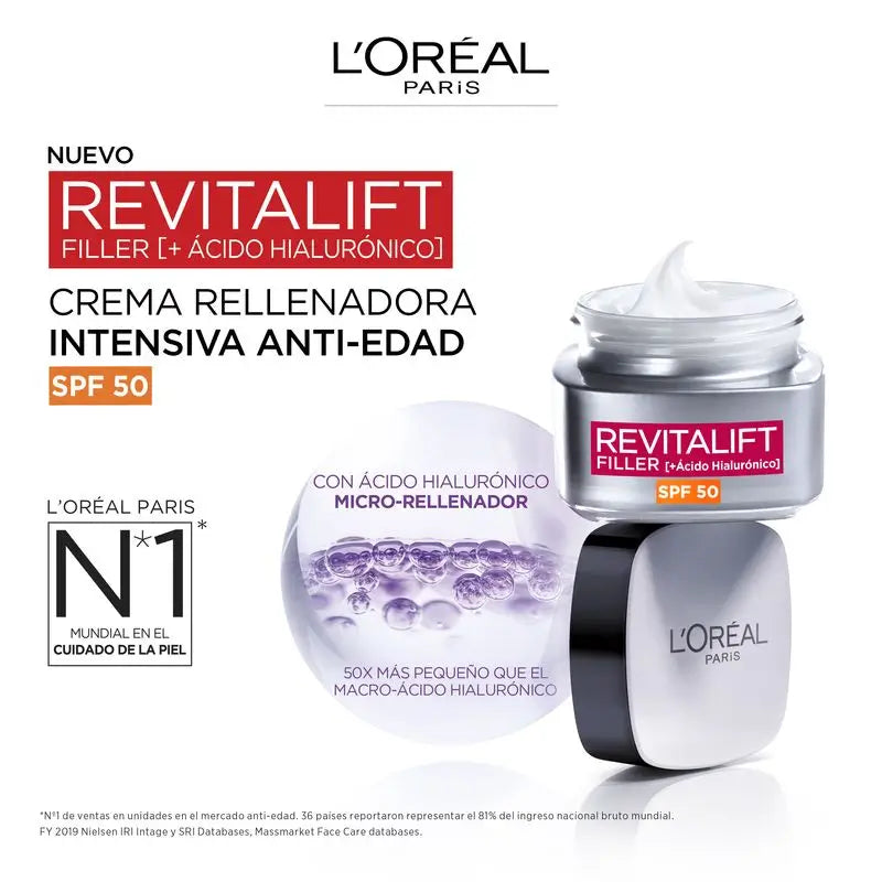 L'Oréal Paris Creme Rejuvenescedor Intensivo com Ácido Hialurónico e FPS 50: Volume e Proteção Uvb/Uva