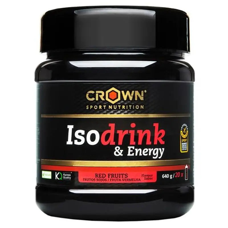 Crown Sport Nutrition Isodrink & Energy Frutos Rojos , 640 g / 20 tomas 400 ml