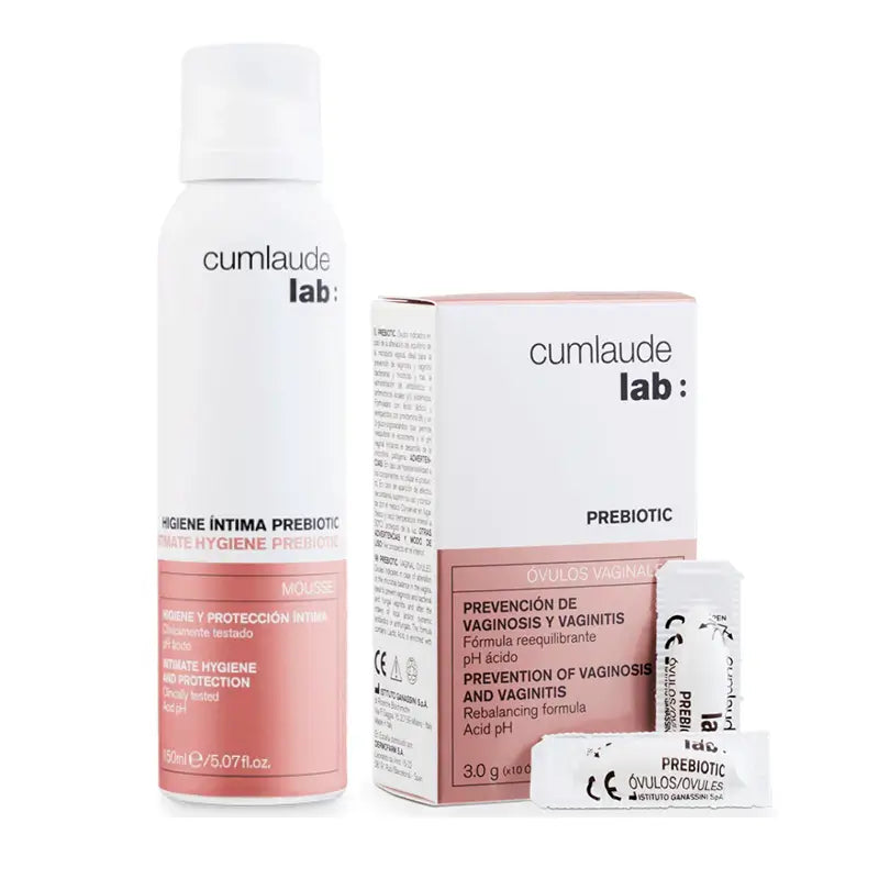 Cumlaude Lab Pack Higiene Íntima Mousse Prebiótica 150 Ml + Ovos Prebióticos , 10 Unidades