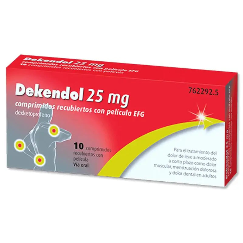 Dekendol  Efg 25 Mg , 10 comprimidos recubiertos