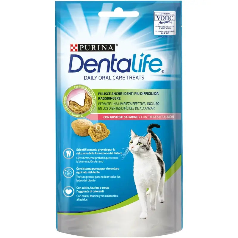 Dentalife Feline Dailyoral Care Salmon 8x40gr, lanche de gato