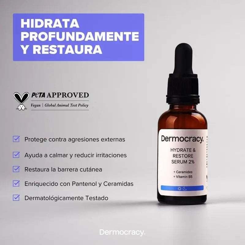 Dermocracy Hydrate & Restore Serum 2% [Ceramidas + Vitamina B5] , 30 Ml