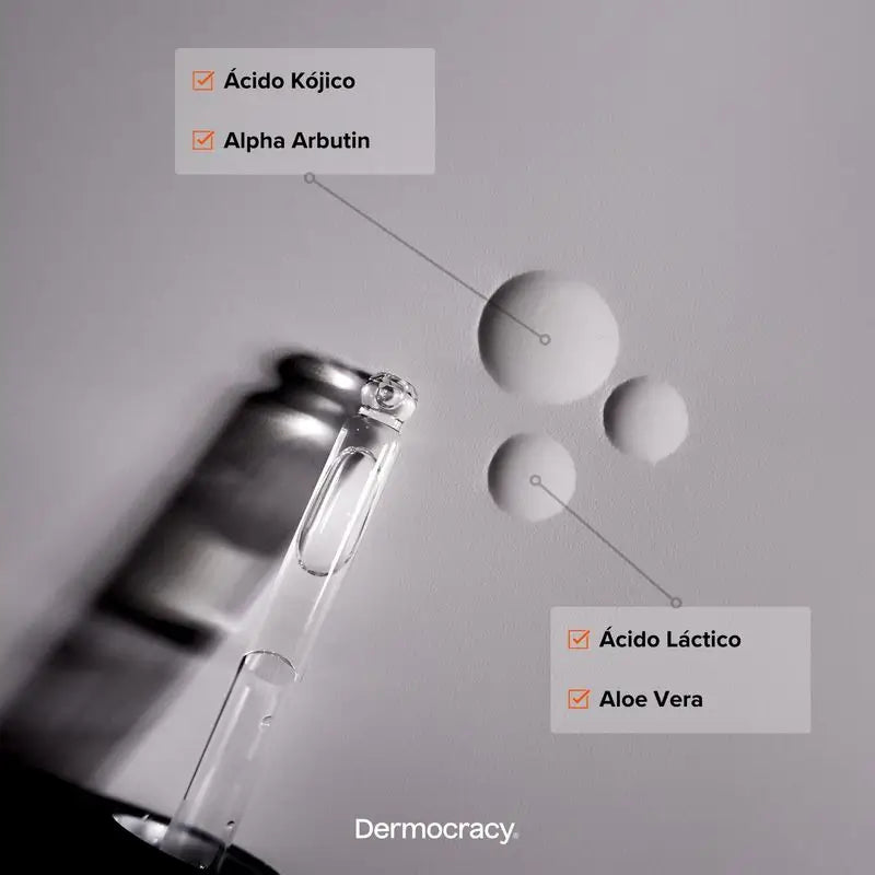 Dermocracy Glow Aha Serum [Ácido Láctico + Ácido Kójico + Alfa Arbutina] , 30 Ml