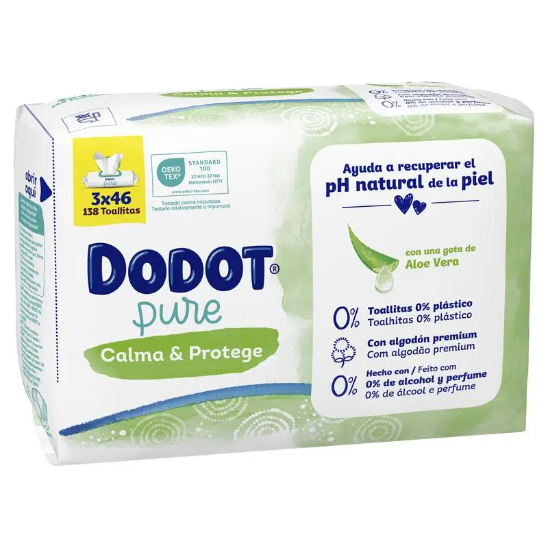 Dodot Toalhetes Pure Calma & Protege Para bebé, 138 Toalhetes