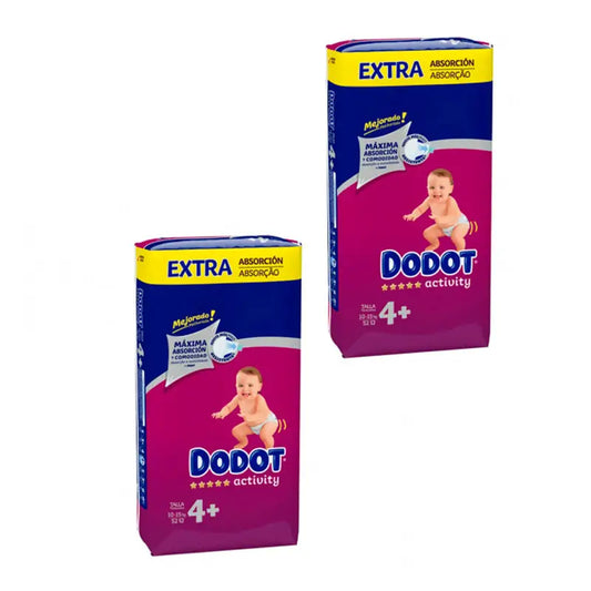 Dodot Pack 2 X Activity Extra Jumbo Talla 4+ (10-15Kg), 52 Unidades