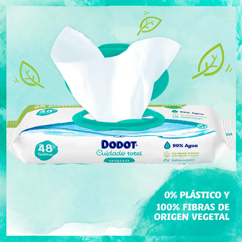 Dodot Toallitas Aqua Plastic Free 3x48, 144 Unidades