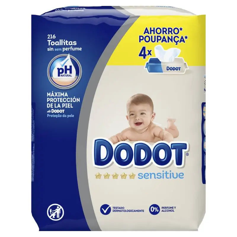 Dodot Toallitas Sensitive 4X54 (216 unidades)