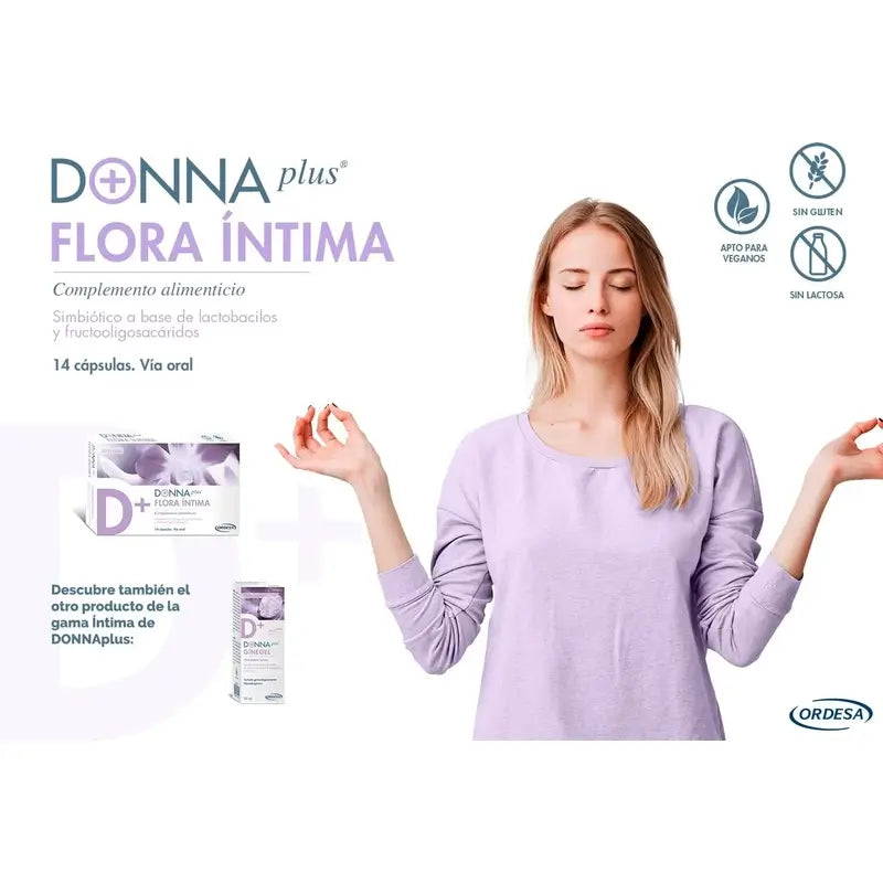 Donnaplus Intimate Range Donna+ Intimate Flora Duplo 2ª Unidade 30% Desconto, 2x14 cápsulas