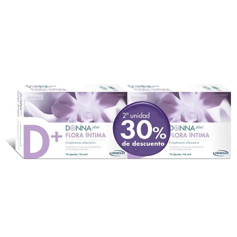 Donnaplus Intimate Range Donna+ Intimate Flora Duplo 2ª Unidade 30% Desconto, 2x14 cápsulas