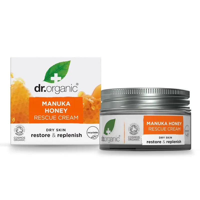 Dr.Organic Manuka Honey Rescue Cream Pele Seca e Sensível, 50 ml