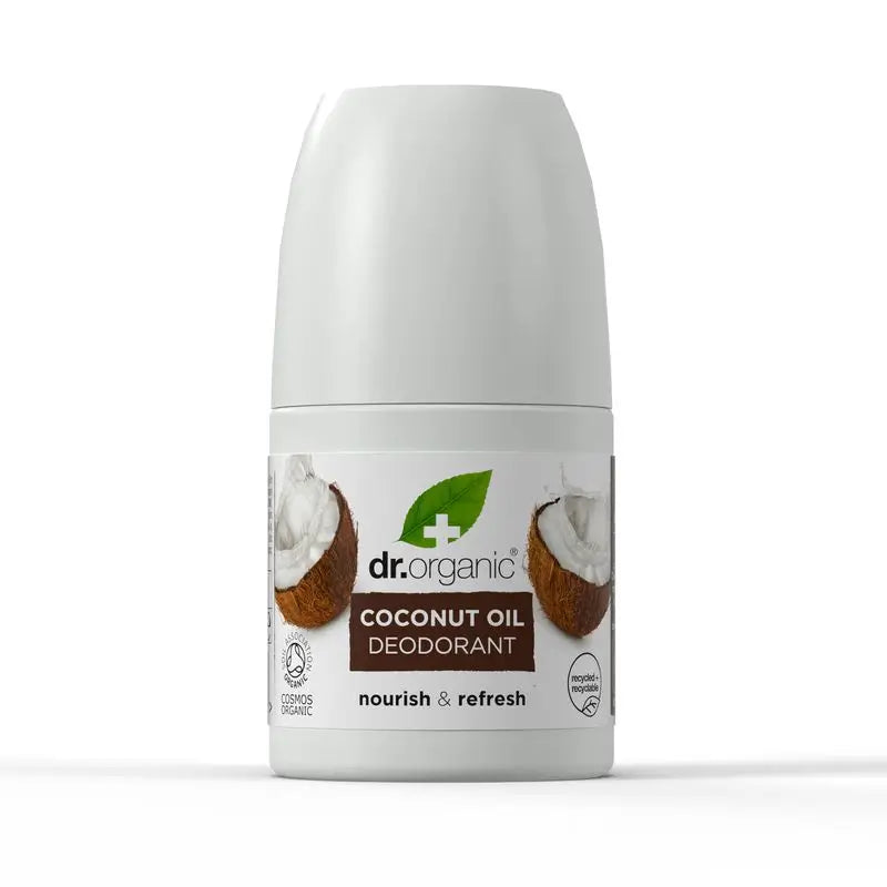 Desodorizante de óleo de coco Dr.Organic Todos os tipos de pele, 50 ml