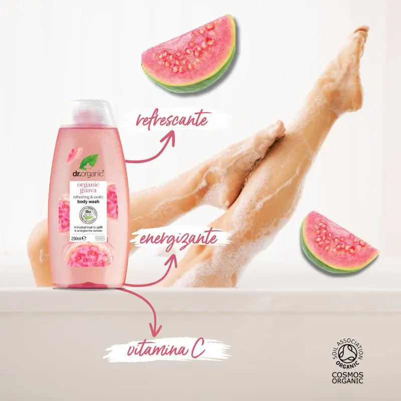 Gel de duche Dr. Organic Guava 250ml.