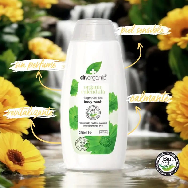 Gel de Duche para Pele Sensível Dr. Organic Calendula 250Ml