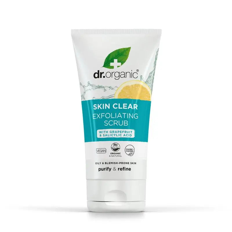 Dr.Organic Skin Clear Facial Scrub Pele Acneica ou Oleosa, 150 ml