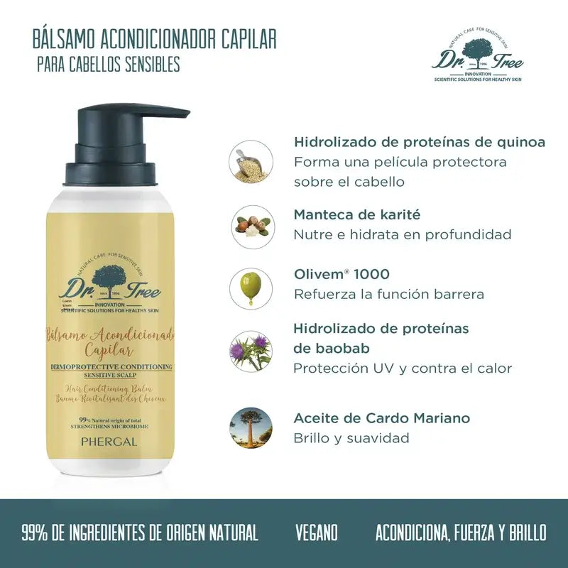 Dr. Tree Natural Hair Conditioner Bálsamo Condicionador para Couro Cabeludo Sensível 200Ml