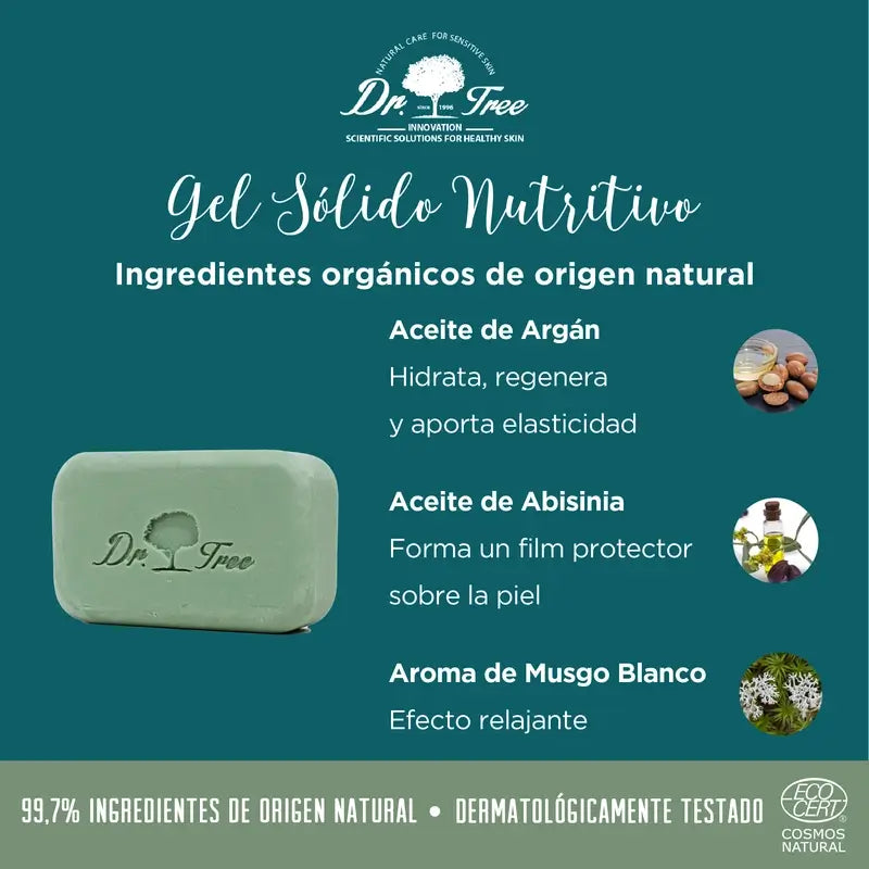 Gel sólido natural nutritivo para pele sensível Dr. Tree