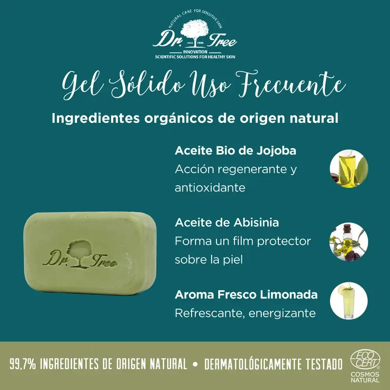 Dr. Tree Gel sólido natural para peles sensíveis de utilização frequente