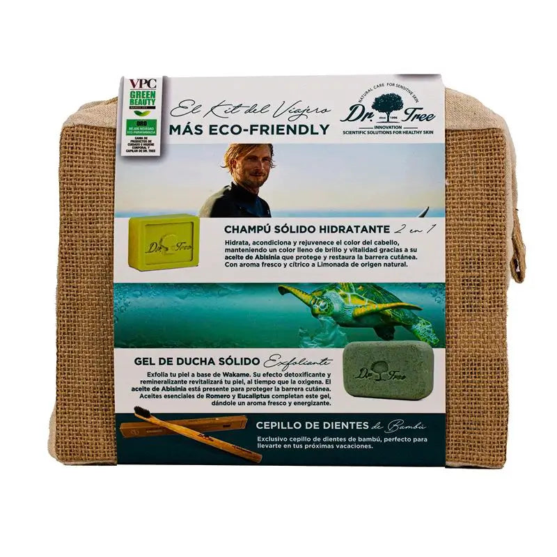 Saco de toilette Dr. Tree Kit de viagem amigo do ambiente Pele sensível Sólidos