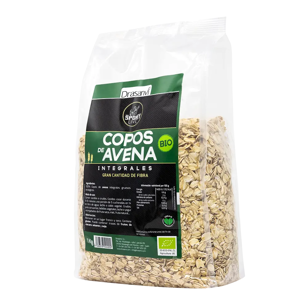 Drasanvi Sport Live Copos Avena Gruesos Integral Bio , 1 kg