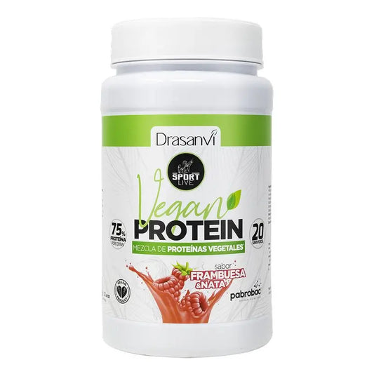 Drasanvi Sport Proteína de Vegetais Vivo Sabor a Framboesa , 600 gramas