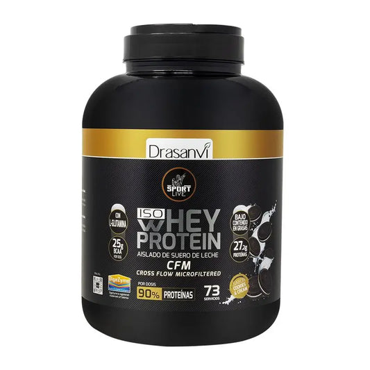 Drasanvi Sport Whey Protein Isolate Cookies e Creme de Soro de Leite Vivo , 2 kg