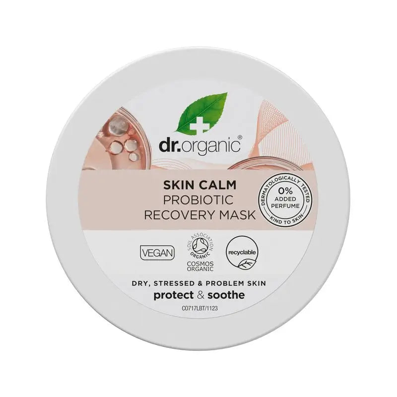 Dr.Organic Skin Calm Máscara de Recuperação Reequilibrante Probiótica, 100 ml