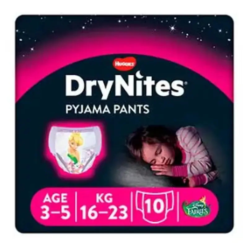 Drynites Fraldas para Raparigas 3-5 Anos (16-23Kg), 10 Peças