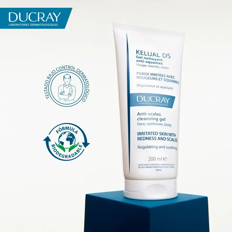 Ducray Kelual Ds Gel de Limpeza Facial, 200 ml