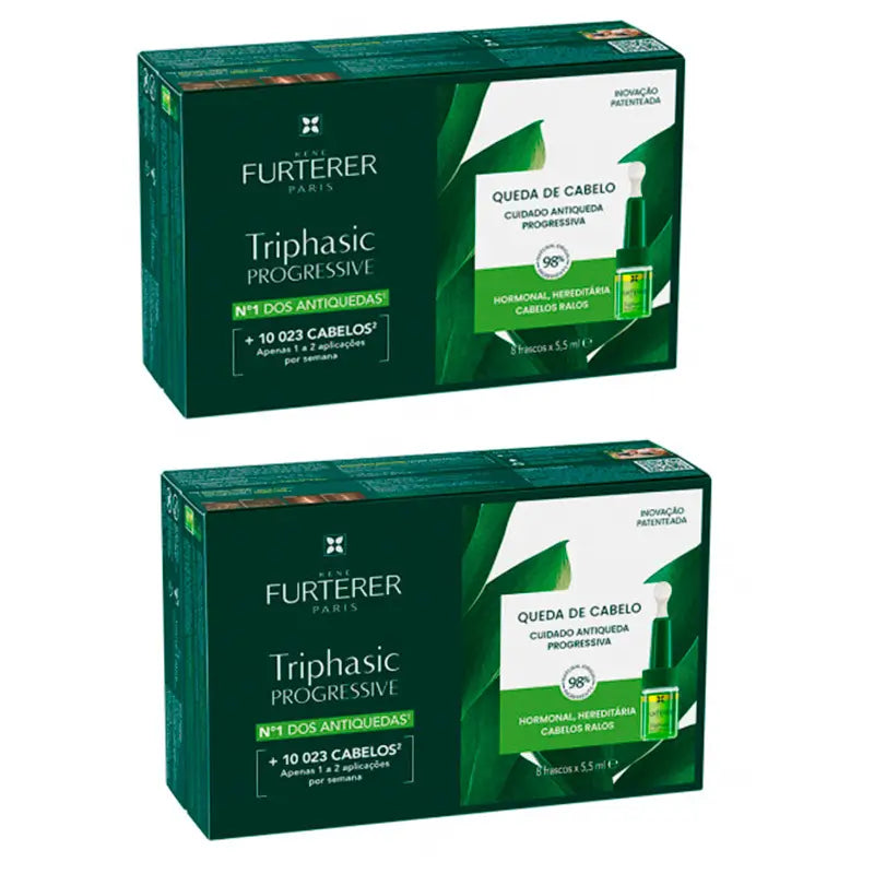 Rene Furterer Pack Triphasic progressive caída progresiva, 8 frascos