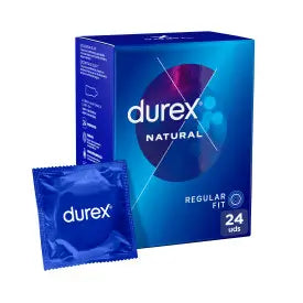 DUREX natural plus easy sobre preservativos 24 unidades