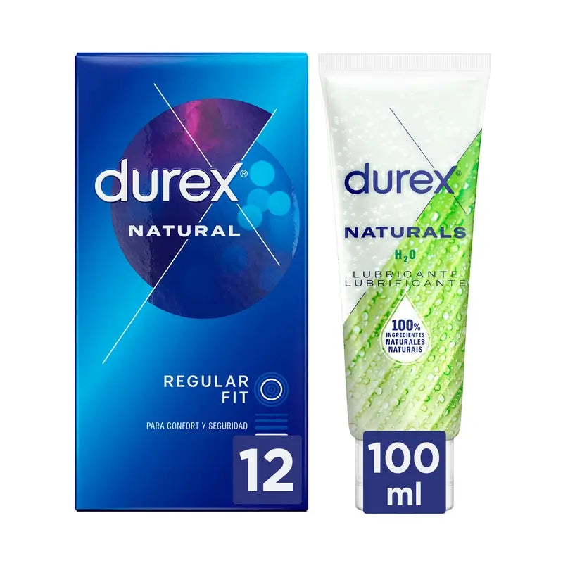 Durex Pack 12 Preservativos Naturais + Lubrificante Naturals 100 ml