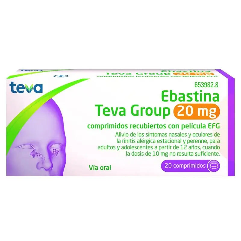 Ebastine Teva 20 mg, 20 comprimidos