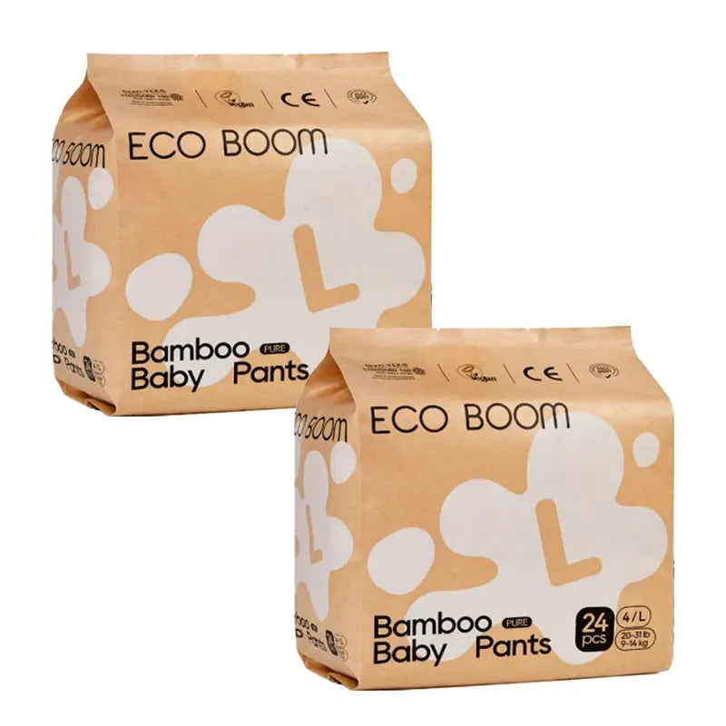 Eco Boom Pack 2X Pure L Bamboo Nappy, 48 unidades.