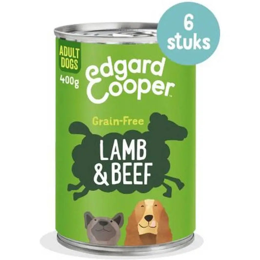 Edgard & Cooper Comida Húmeda Para Perros 6x400g Cordero Y Carne De Vacuno