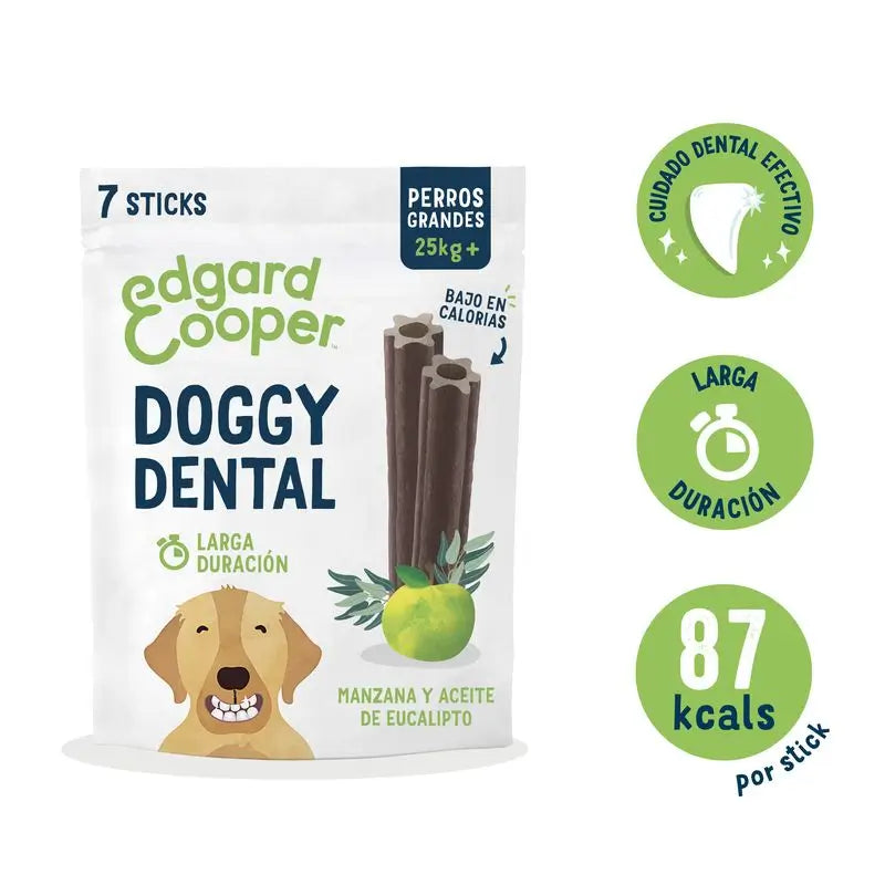 Edgar & Cooper Snack Dental Para Perros 8x255g Adult  Manzana y Eucalipto Grande