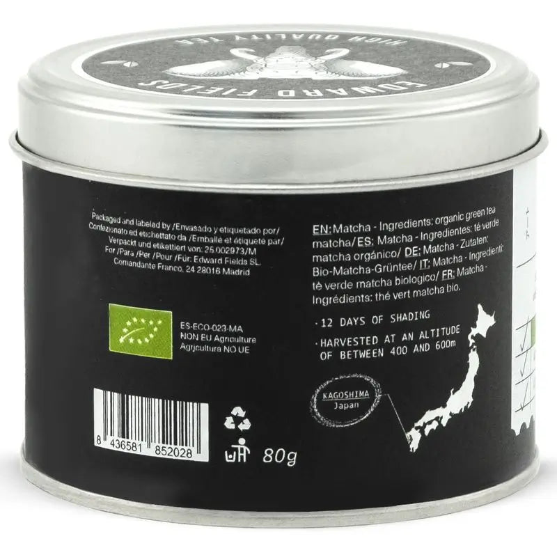 Edward Fields Tea Chá Matcha Chá Premium Orgânico Japonês Grau Cerimonial 80G, 80 gramas