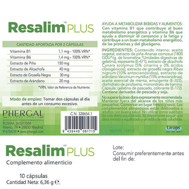 Resalim Plus Suplemento Alimentar Metabolizante 20 Comprimidos