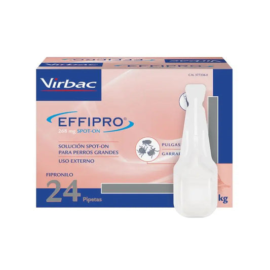 Effipro 268 Mg Spot-On Perros Grandes 20-40Kg, 24 Pipetas