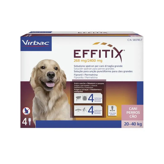 Effitix L Antiparasitário Cães Grandes 20-40 Kg, 4 Pipetas