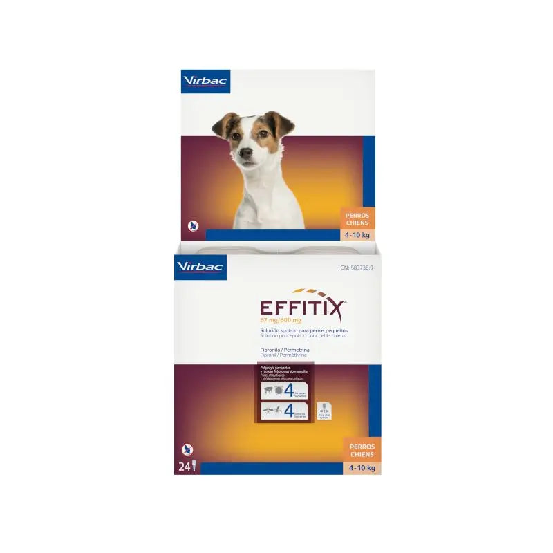 Effitix S Antiparasitarios Perros Pequeños 4-10 Kg, 24 Pipetas