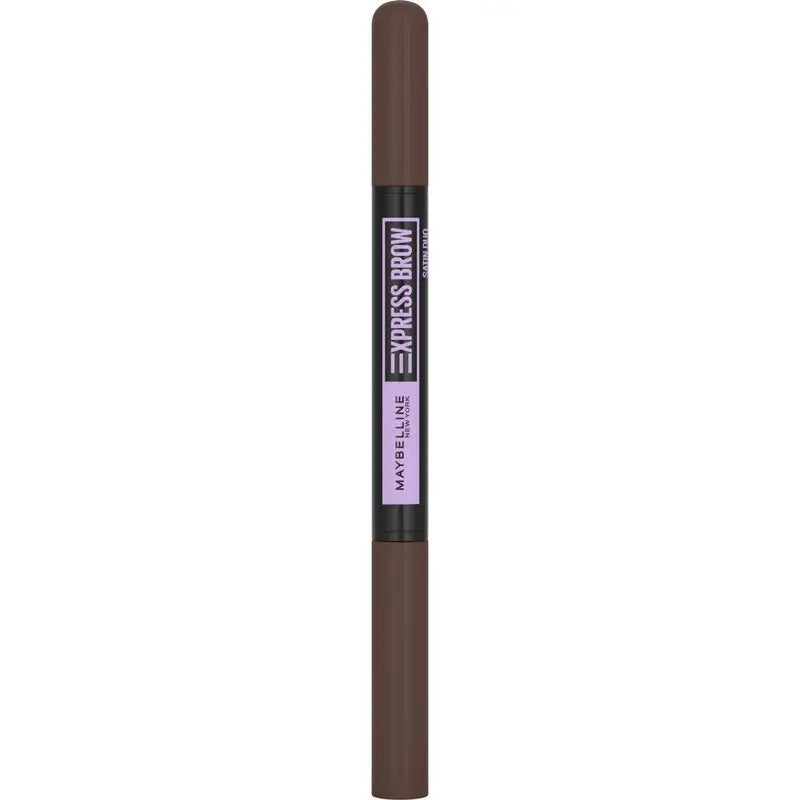 Lápis para Sobrancelhas Automático Maybelline New York Express Brow Satin Duo 04 Castanho Escuro