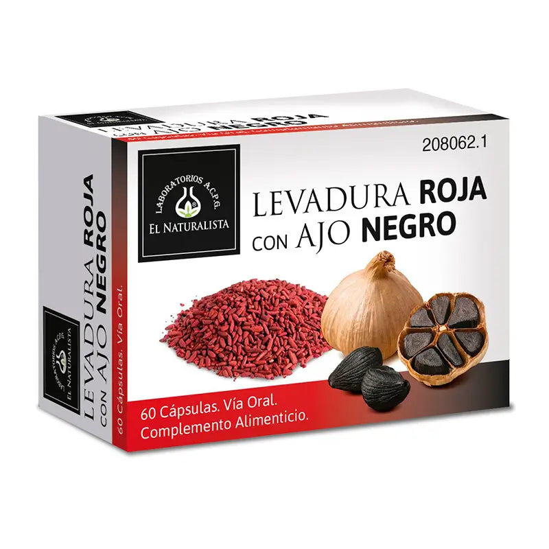 El Naturalista Levadura Roja con Ajo Negro, 60 unidades