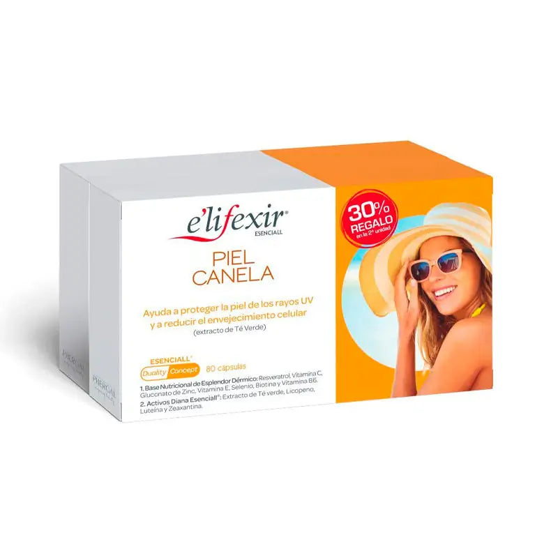 Elifexir Essential Cinnamon Acelerador do Bronzeado da Pele 80 Cápsulas