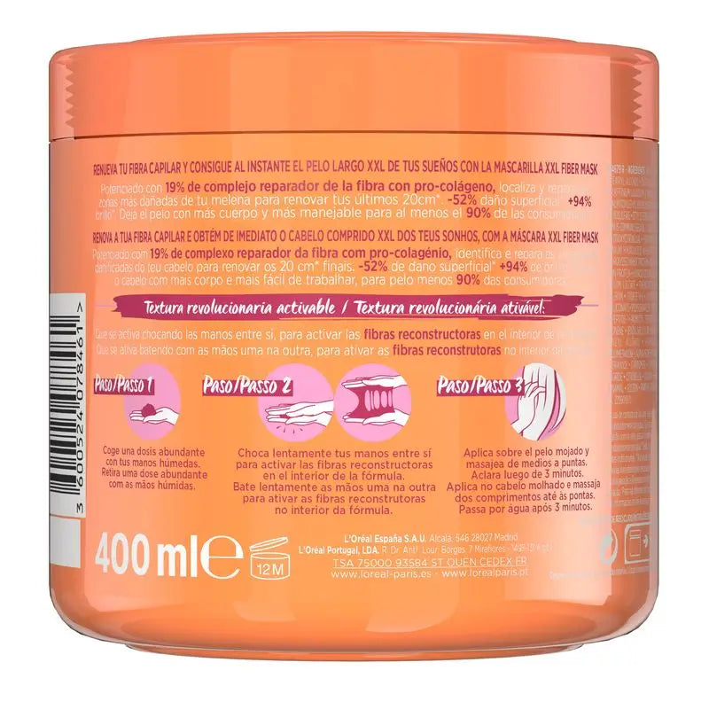 L'Oréal Paris Elvive Dream Long Fiber Mask Xxl Máscara Reparadora Para Cabelos Longos e Finos.