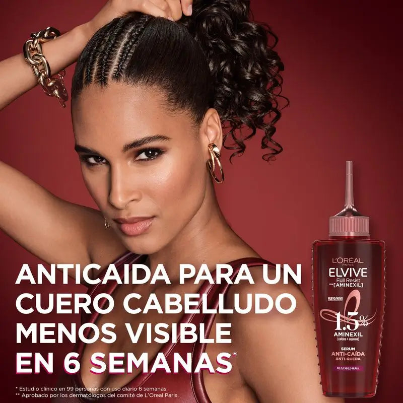 L'Oréal Paris Elvive Full Resist Sérum Anti-queda de Cabelo: Com 1,5% de Aminexil, Cafeína e Arginina, Fortalece e Reduz a Queda de Cabelo