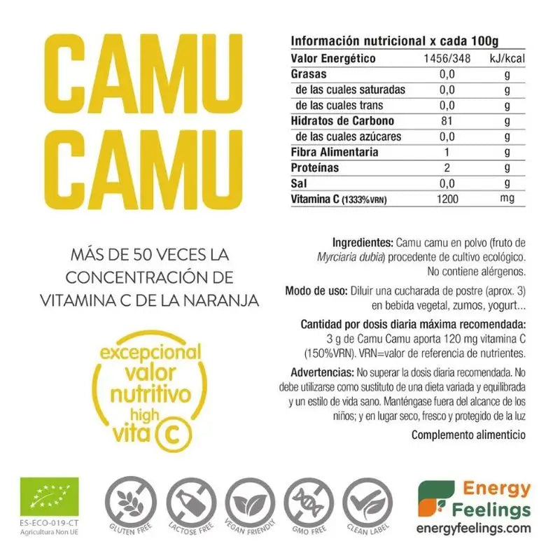 Energy Feelings Camu Camu 100Gr. Eco Vegan Sg