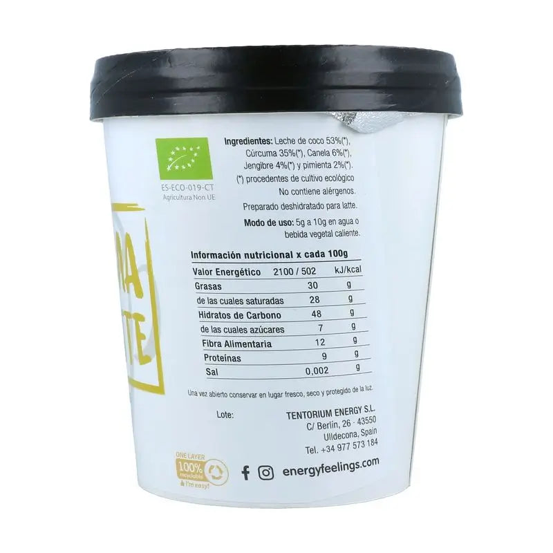 Energy Feelings Curcuma Chai Latte Lata 250Gr. Eco