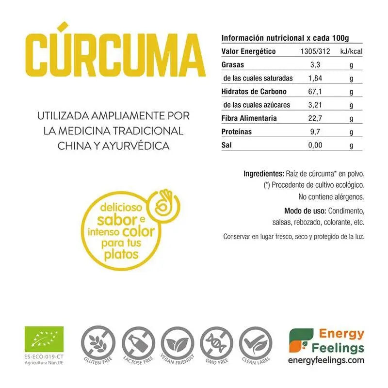 Energy Feelings Curcuma em Pó 200Gr. Eco Vegan Sg