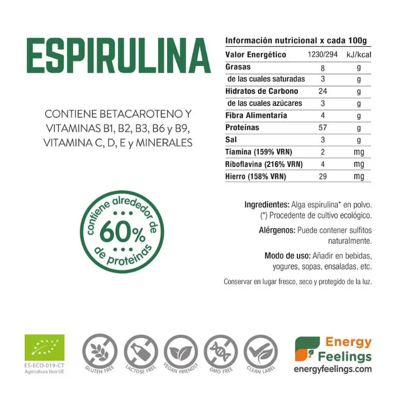 Spirulina em pó 200Gr. Eco Vegan Sg