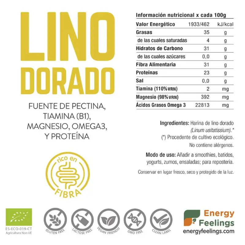 Linho Dourado em Pó 500Gr. Eco Vegan Sg